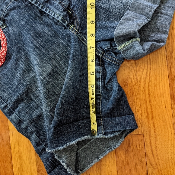 V.S.H. Jeans Denim Shorts Patchwork Size 10 - Picture 7 of 11
